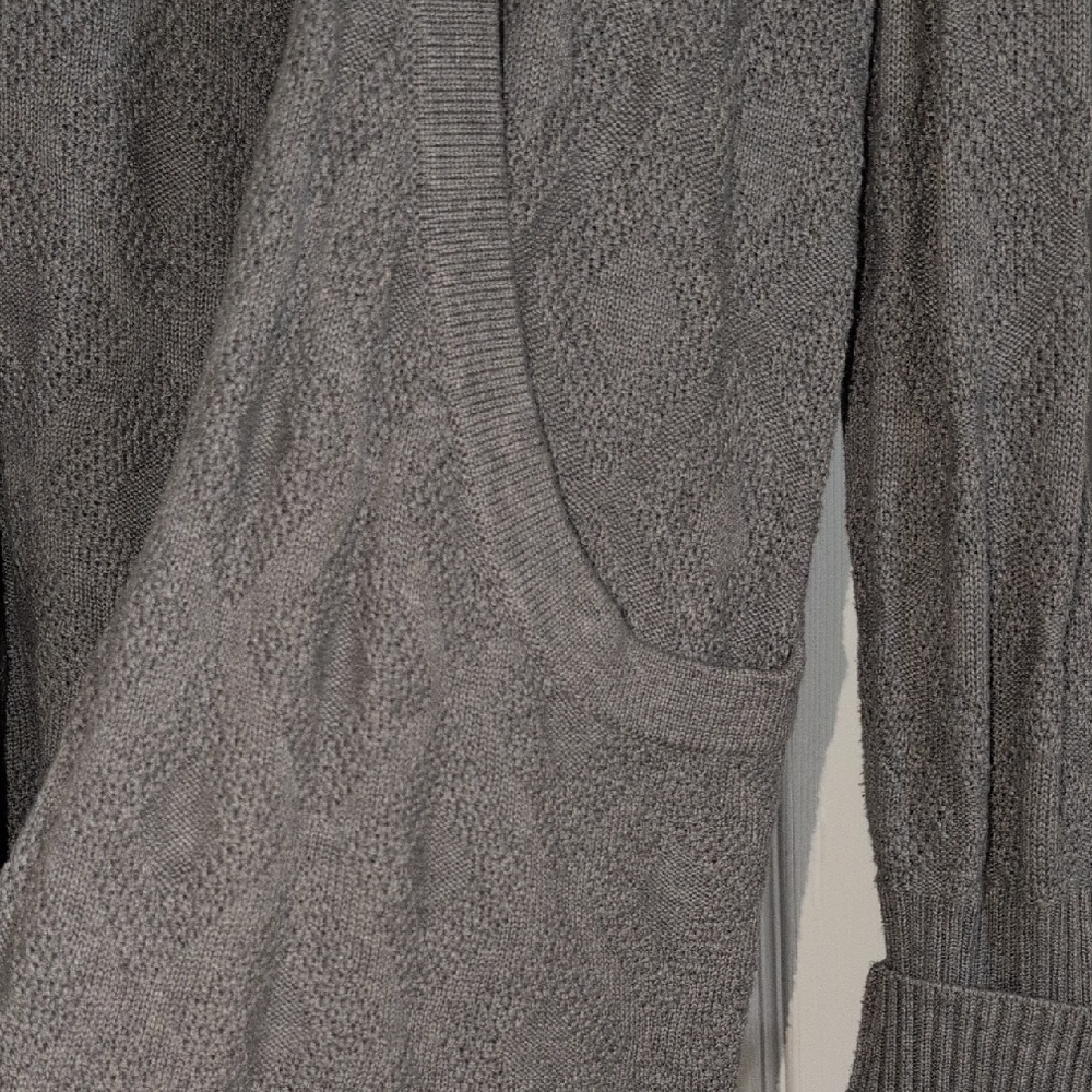 Market & Spruce Textured Gray Cardigan - Picture 2 of 4